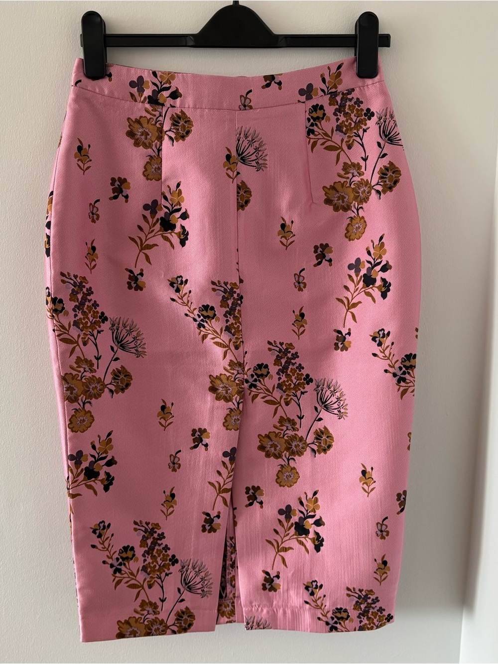 ASOS Floral Jacquard Pencil Skirt With Front Split In Floral Pink Size US 6